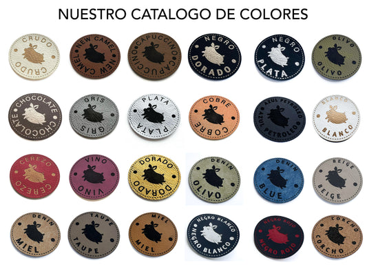 50 ETIQUETAS ECOCUERO 4x3cm