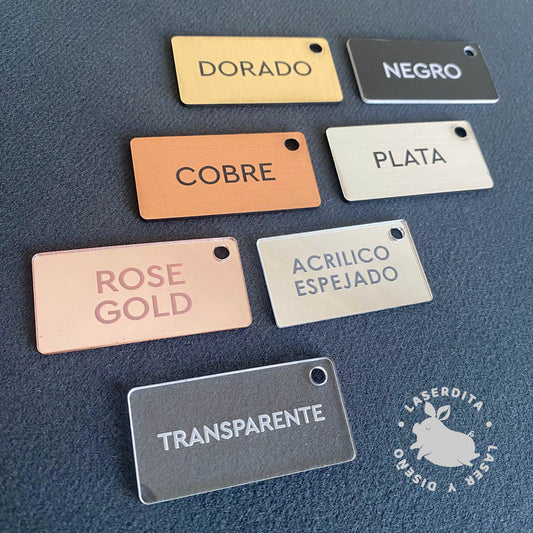 50 ETIQUETAS ACRILICAS 4x2CM