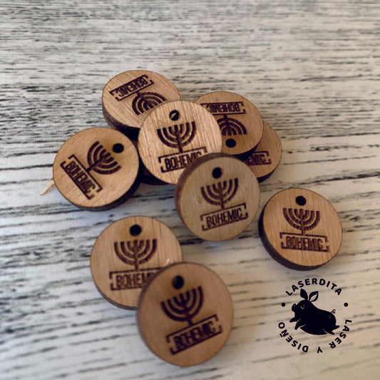 100 ETIQUETAS MADERA REDONDAS Y OVALADAS, MEDIDA PEQUEÑAS