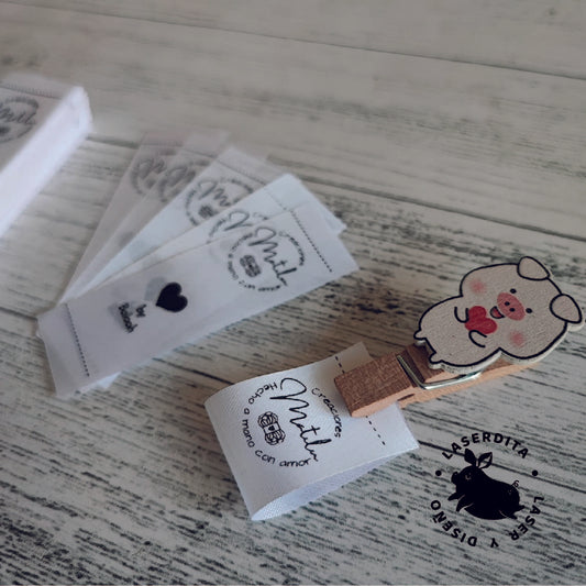 100 ETIQUETAS TELA RASO 6X2CM